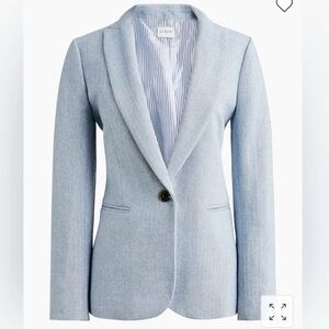 J.Crew Factory Blue Herringbone One-Button Blazer